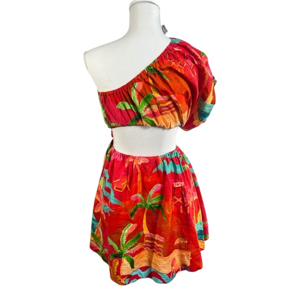 Farm Rio Ipanema one-shoulder cutout mini dress with a tropical print Size XS - Picture 11 of 12